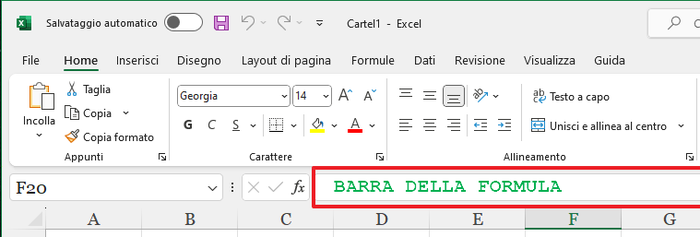 barra della formula
